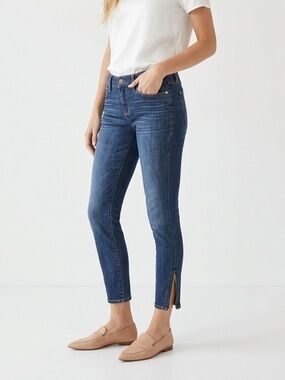 Tommy Hilfiger Mid Rise Modern Ankle Jeans Dark Blue Sz 10 Preppy Summer Casual